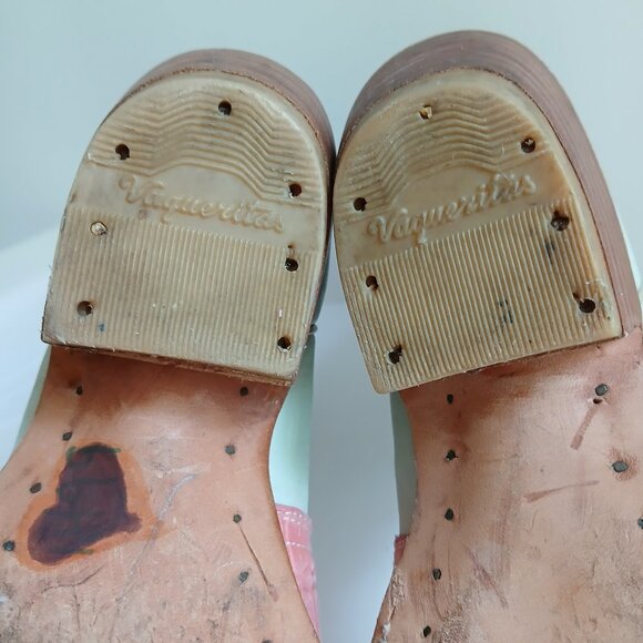 Pink Hornback Alligator SnipToe Boots Pink Roses Sewn on Cream Leather Sz 6 /23 - Picture 13 of 16